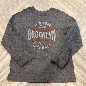 Retro Brand Boys ‘NY City Brooklyn USA Baseball’ L/S Grey Shirt